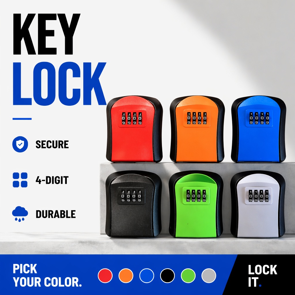 Lockbox Key Secure - Cassetta Portachiavi da Parete Impermeabile in